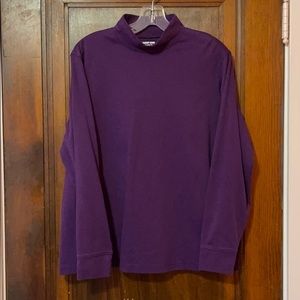 Purple relaxed fit turtle neck long sleeve top